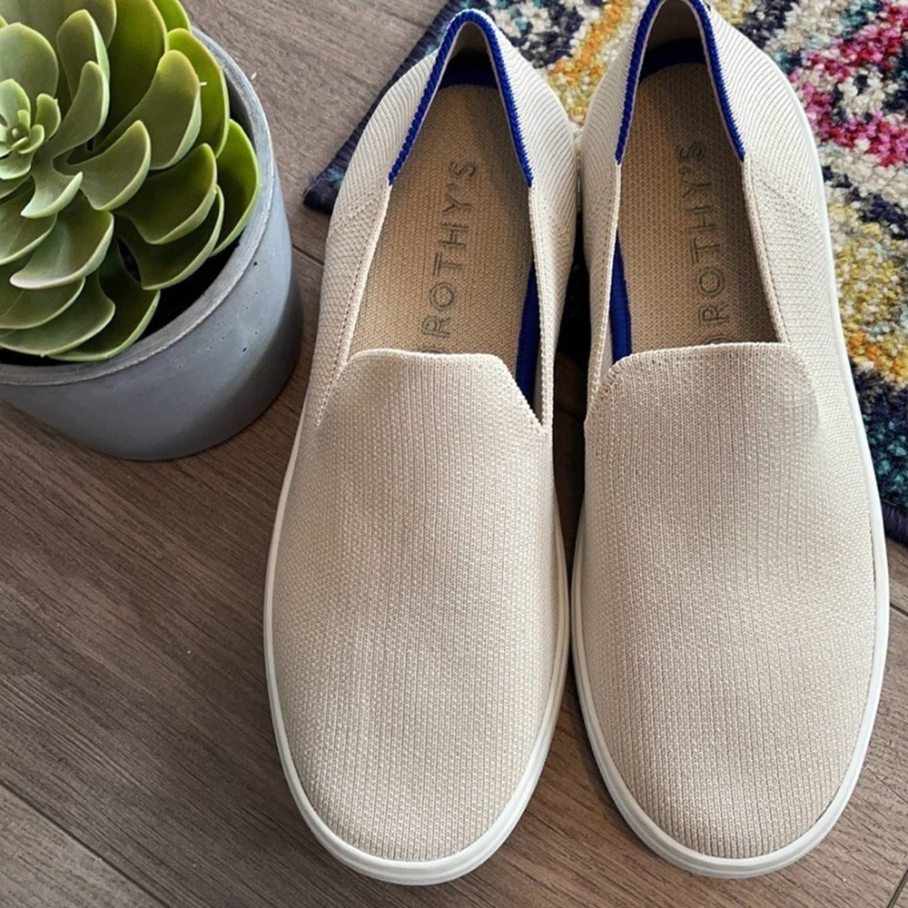 Rothys sand size 9.5  slides on woman’s sneakers